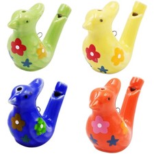 4 x Keramik-Vogelpfeife, mit