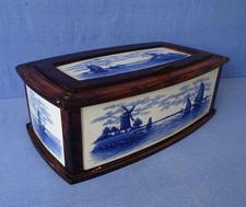 Großer Wächtersbach Brotkasten Keramik Hollandmotiv Holzrahmen Blindstempel DRGM