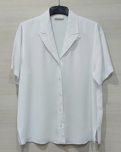 Erfo damenbluse weiss kurzarm - weiss,