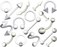 PIERCING SEPTUM TRAGUS HELIX LIPPE NASE AUGENBRAUE OHR INTIM SERIE WHITE LINE