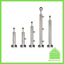 Edelstahl Pfosten Aufmontage Brüstung mit Querstabhalter Geländer V2A Treppe 12m