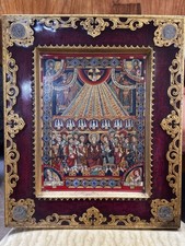 Limitierte Porzellan-Ikone,Miniatur „Die Pfingstausgießung des Heiligen Geistes“