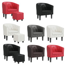 Clubsessel Sitzmöbel Lesestuhl Bequemer Stuhl Sessel mit Fußhocker Kunstleder