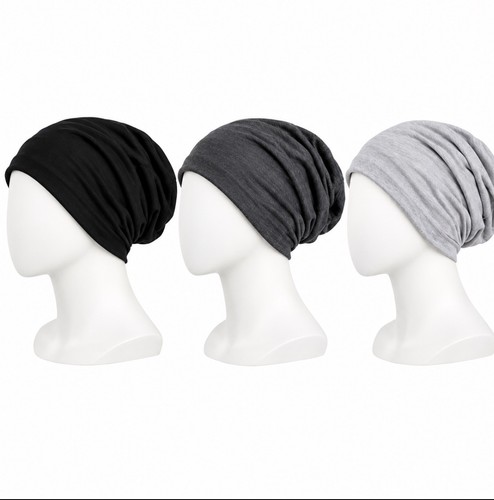 3er set beanie mützen - 3er, schwarz