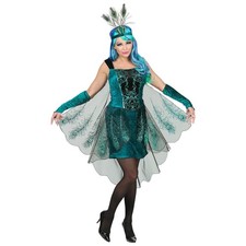 Pfauenkleid Pfau Kostüm für Damen Pfauenkostüm Paradiesvogel Vogel Verkleidung