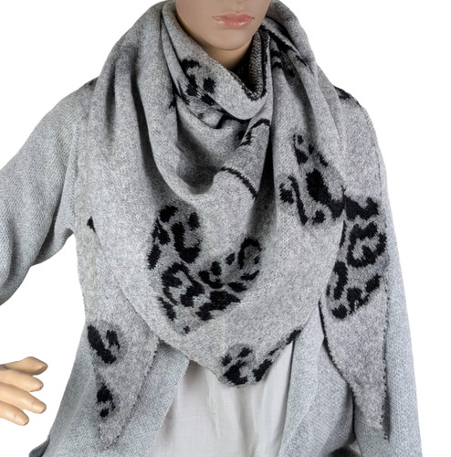 Leo herz print dreieckstuch - leo-herz-print,