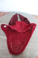 EQUITHEME: Fliegenmütze für PFERD dunkelrot Strass (ohne Etikett)