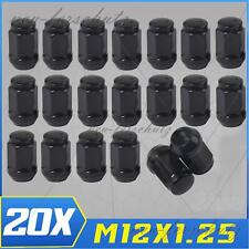 20 Radmuttern Kegelbund geschlossen SCHWARZ Radmutter Mutter M12x1,25x35 SW19
