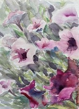 Prof Dr Alfred Behle 1935-97 Pinkfarbene Trompetenblumen Stillleben