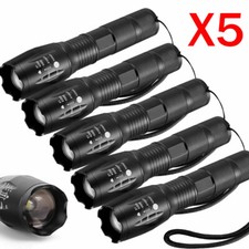 5Stk 999000LM LED Taschenlampe Polizei Swat Taktische Militär Zoom Camping Licht