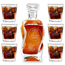 Whisky Karaffe 700 ml + Whiskygläser 250 ml - personalisiertes Whisky Geschenk
