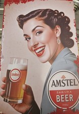 Blechschild AMSTEL BIER Frau