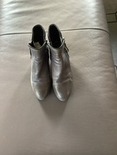 GOLD MARIE  BERLIN, super stylische LEDER-STIEFELETTEN rauchblau 38 gebraucht !