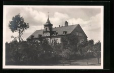 Ansichtskarte Gornau, Schule, Schulfest 1925 