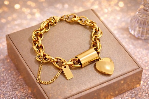 Edelstahl armband vergoldet - edelstahl,