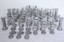 DEKORATIVE SCHACHFIGUREN AUS ZINN "RÖMER" MASSIV ZINN  #10699