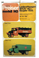 Preiser 1100 Lastwagen MACK AC Baujahr 1926 Kasten- u Pritschenaufbau HO H0 1:87