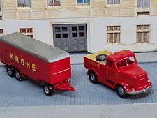 Metallmodell   Käbele Zugmaschine  mit 3 achs. Kofferanhänger  Spur N  1:160