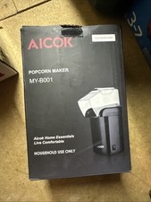 Aicok Popcornmaschine 1200 W. Mit abnehmbarem Messbecher. Abnehmbarer Deckel