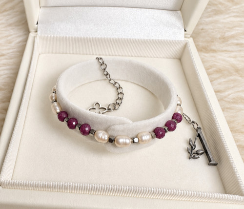 Armband edelsteine mit rubin - armband,