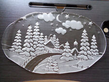 Walther Glas Stollenplatte Weihnachtsteller Winter Weiß Teller Gebäckteller #A