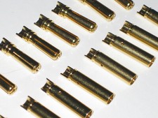 10 Paar 4mm Goldkontakte Stecker Schlitzfeder + Buchse halboffen Amass AM-607F/M