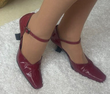 Pumps mit Riemchen, Weinrot, echt Lackleder, Spool Absatz, Parentesi, 39