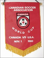 Spielwimpel match pennnant Kanada v USA Nov 1 1980 fußball football 52x39 cm