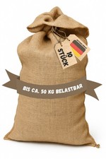 10 stk Jutesack Naturfaser ca.110cm x 60cm bis 50kg Kartoffelsack Sackhüpfen etc