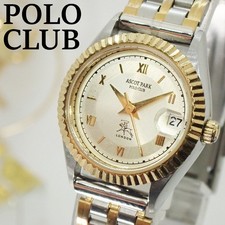Ascot Park Polo Club Damen Quarzuhr Bicolor Gold Silber Datum Klassiker "