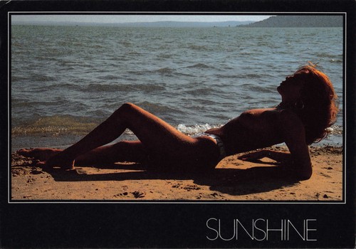Nackte frau strand sunshine - am,