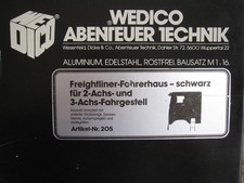 Wedico 205, (2), "FREIGHTLINER FAHRERHAUS, schwarz", Bausatz 1:16, NEU in OVP