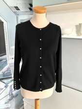 Zara Feinstrick Cardigan schwarz mit Perlenknöpfen Gr. M (38)