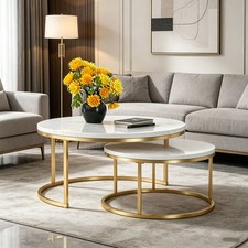 2er set beistelltisch - beistelltisch, marmor