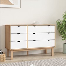 Schubladenschrank Massivholz Sideboard Anrichte Schrank 6 Schubladen Kommode 