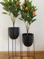 Metall Deko Set Übertopf Pflanzen Blumenständer Kräuter Skandi Impressionen 