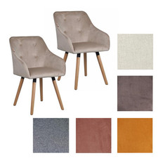 Esszimmerstuhl Küchenstuhl Stuhl 2er Set Vintage Essstuhl Stoffbezug Holz Stühle