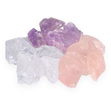 Wassersteine Premium Grundmischung | Amethyst + Rosenquarz + Bergkristall 300 gr