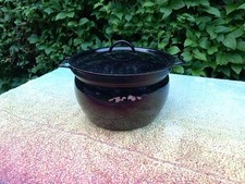 Alter Eisentopf Emaille Topf Schwarz Schmortopf Bratentopf 24 cm Bing Werke Nr.3