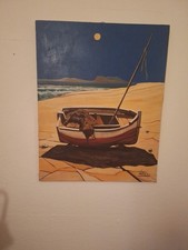 Boot Am SEE-UFER, Ölbild, Ca