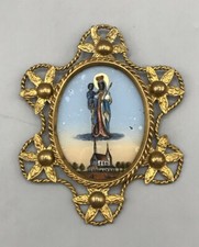 Antikes Marienbild Maria Bronze Rahmen Bild Alt Madonna Puppenstube Zubehör