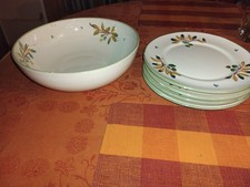 Schale und 4 Teller Patronelli Oromzo Grottaglie Keramik Italy Handmade