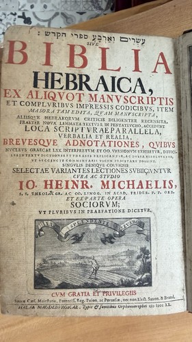Aquarische bibel hebraica 1720 - aquarische,