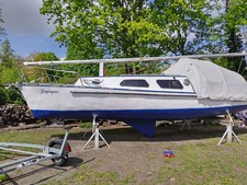 24 Jollenkreuzer Stahl Eigenbau nach Ernst Riss, Motor 2019, Yamaha 9,9 PS 