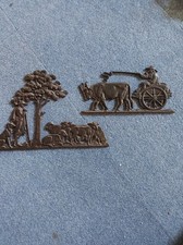 Vintage wandbild gusseisen - 2x,