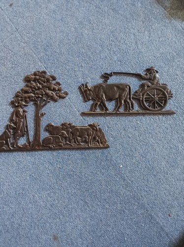 Vintage wandbild gusseisen - 2x,