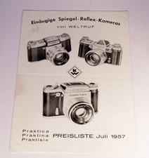 Hedler Preisliste Kamera-Werke