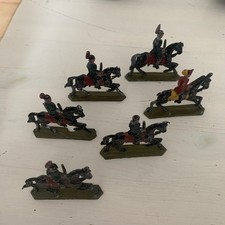 Tin Soldiers On Horse Back Vintage Metal 6 Stück