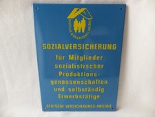 Email, Emaille Schild Emailleschild Emaile DDR ,Sozialversicherung ,Versicherung