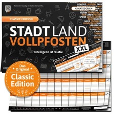 Stadt Land VOLLPFOSTEN Classic Edition - Stadt Land Fluss im DIN A3 Spielblock